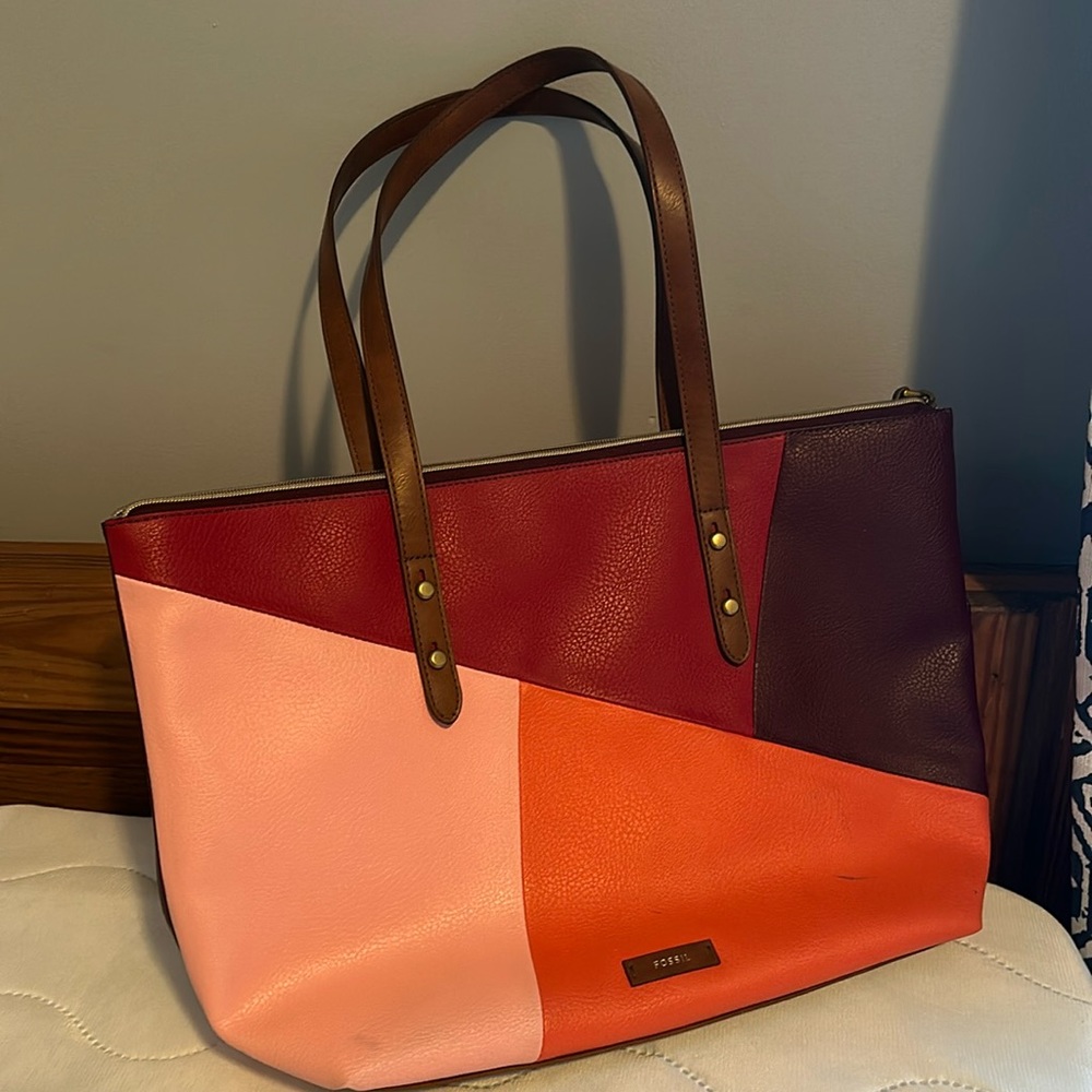 Patchwork Leather Fossil Bag